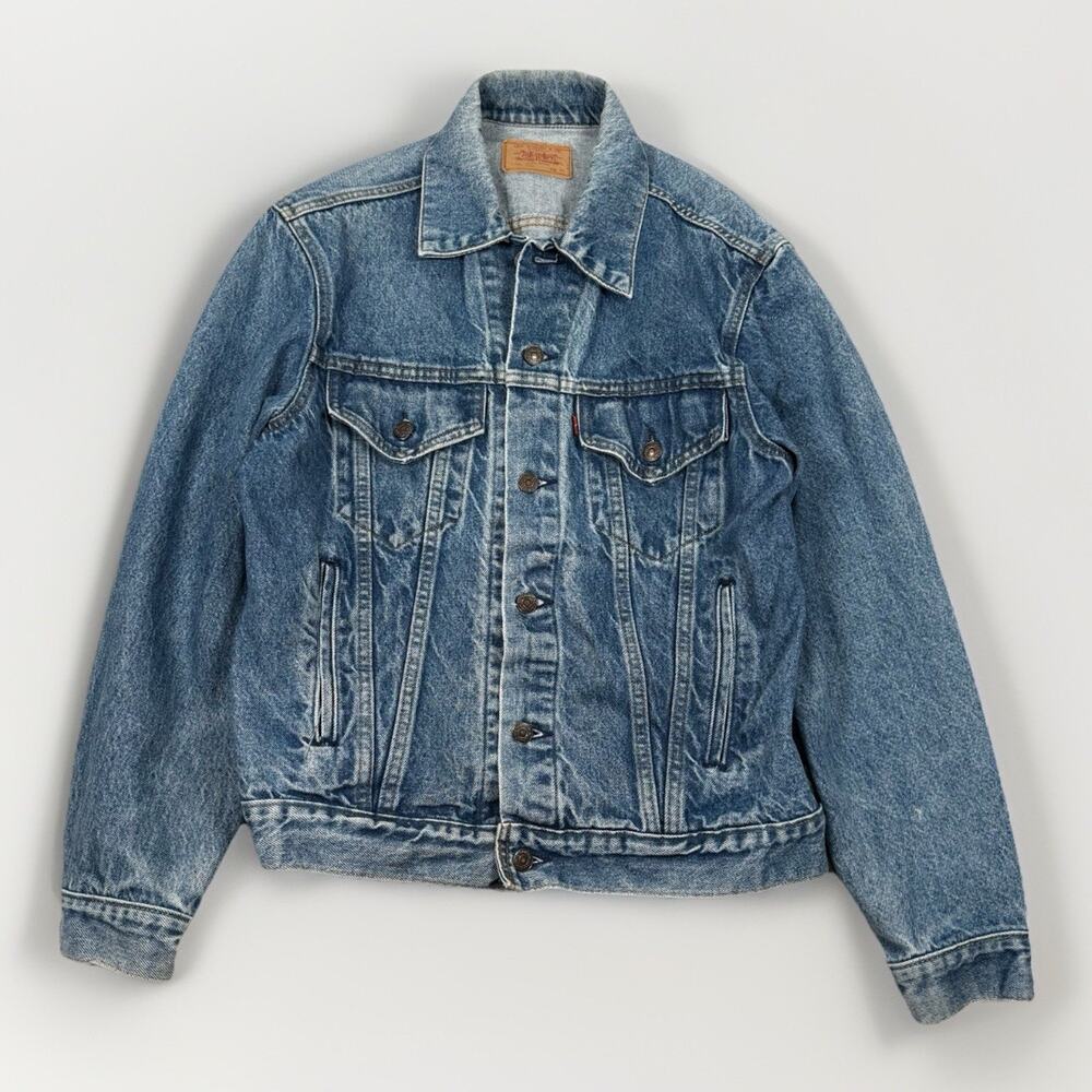 Vintage 1980s Levis Type 3 Trucker Blue Denim Jean Jacket Made In USA Size 44